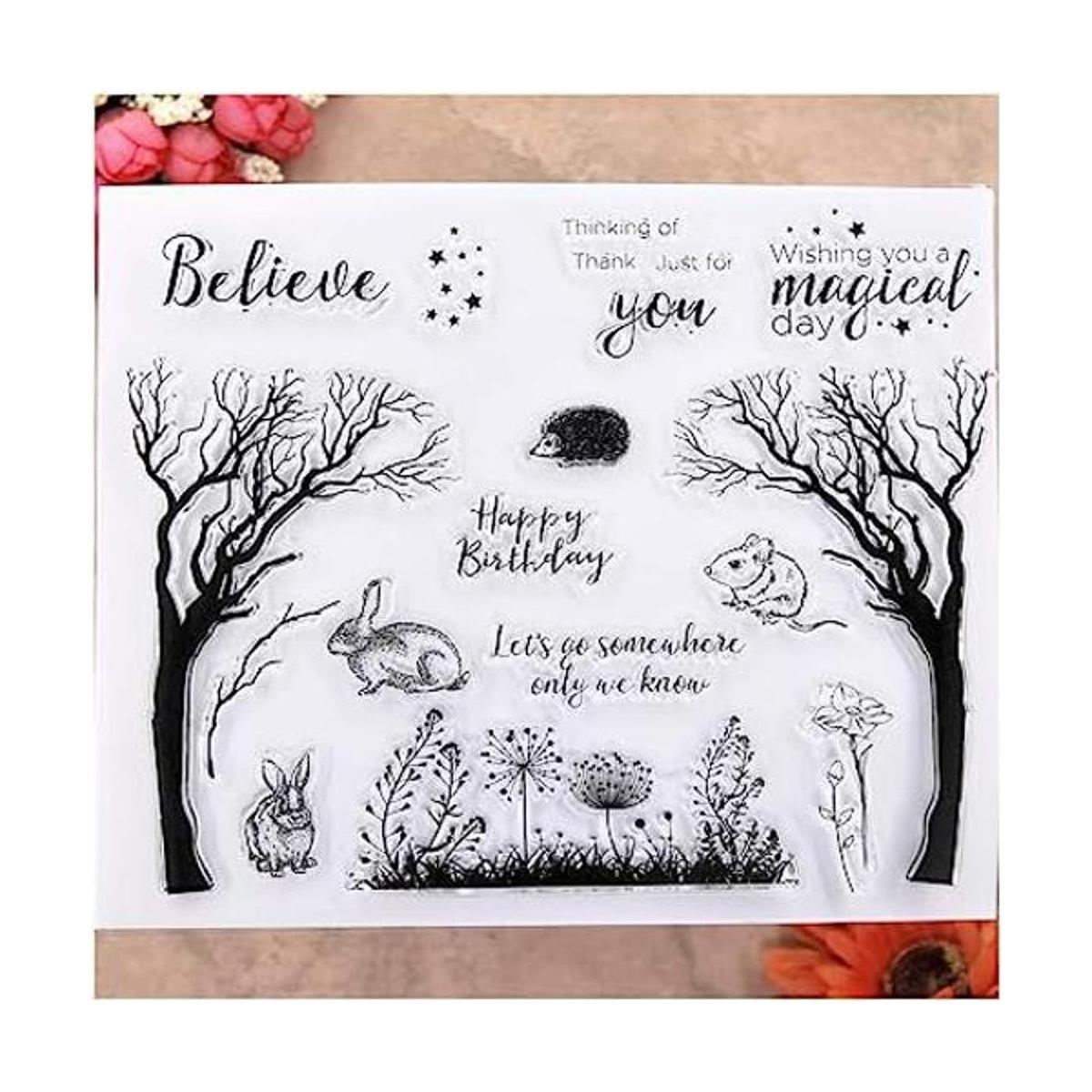KWELLAM Tree Rabbit Believe Thank just for you Happy