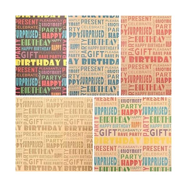 MAMUNU 10 hojas de papel de regalo de feliz cumpleaños