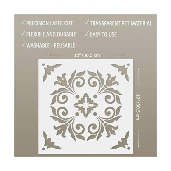 Paquete de 4 plantillas de mandala de 12 x 12 pulgadas