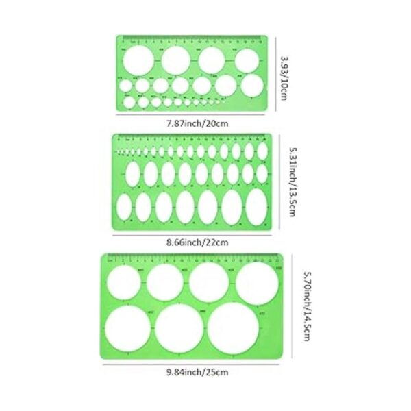 Plantilla circular 3 piezas círculos de plástico y_2