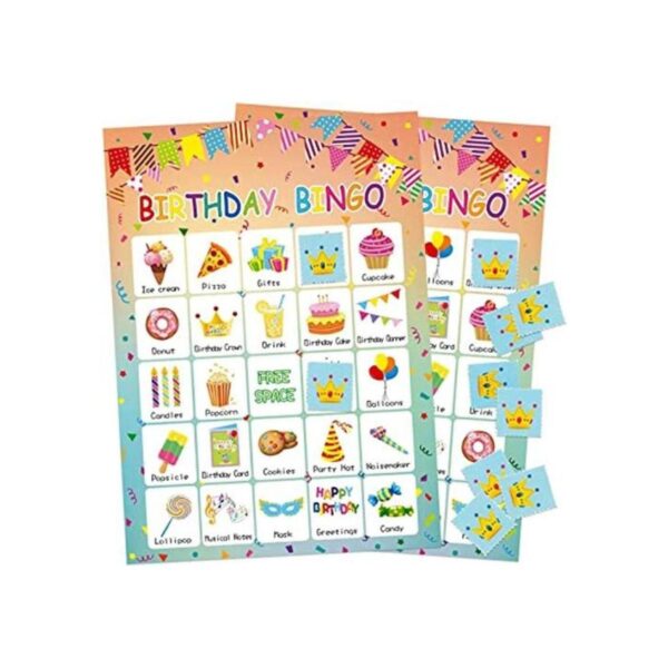 Juego de bingo de cumpleaños para 24 jugadores_1