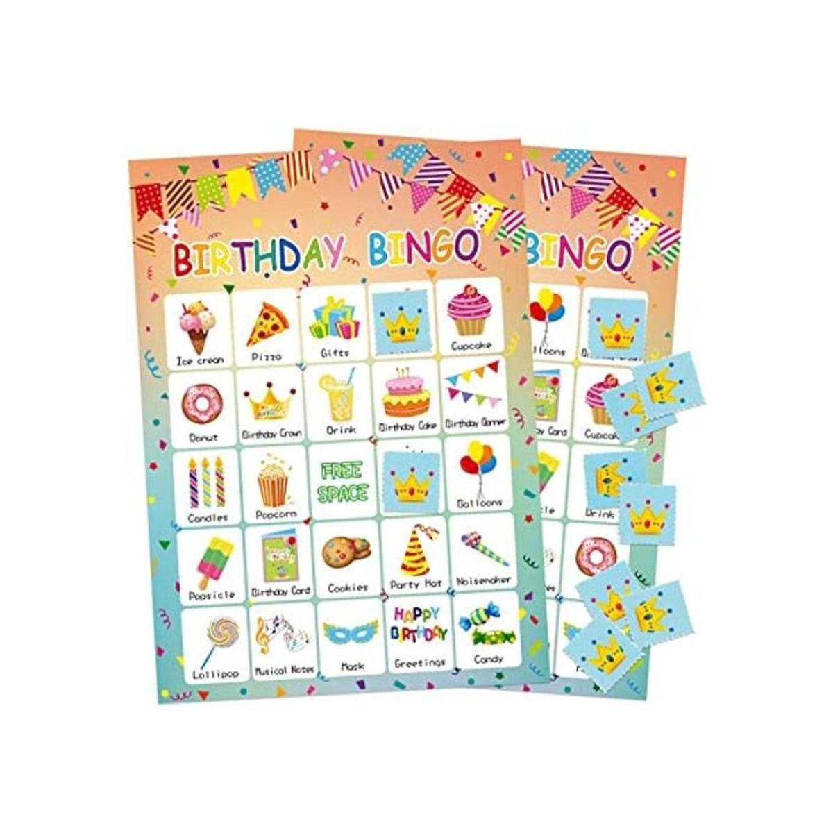 Juego de bingo de cumpleaños para 24 jugadores