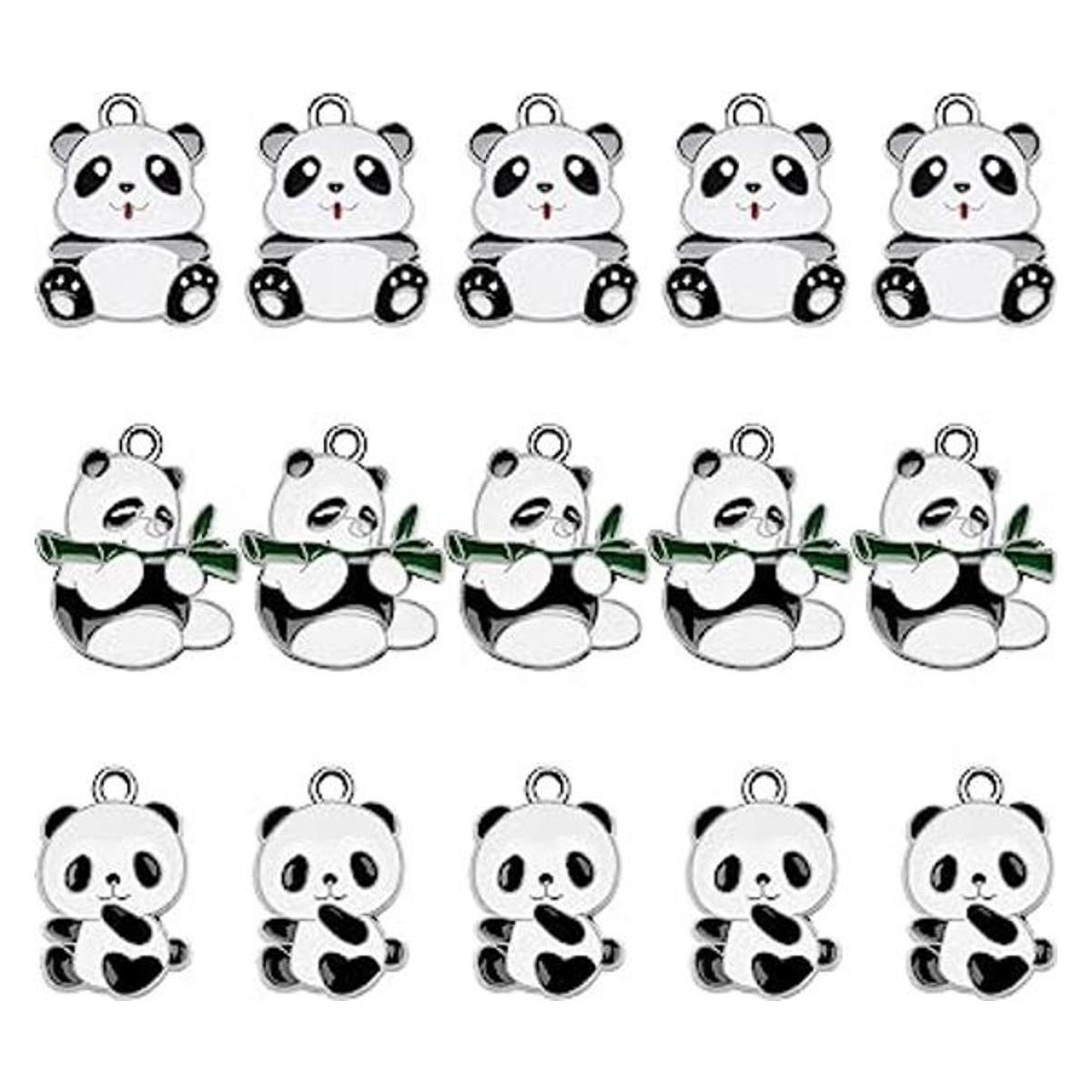 Hicarer 15 dijes de panda de metal con diseño de animal de