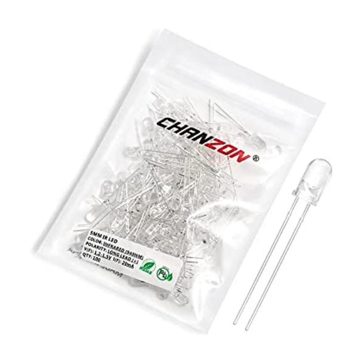 Diodo LED redondo y transparente de 5 mm con emisor de