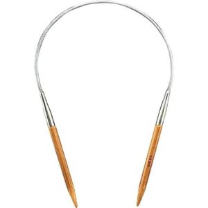 Mdoker Aguja de punto circular de bambú tamaño 8 24