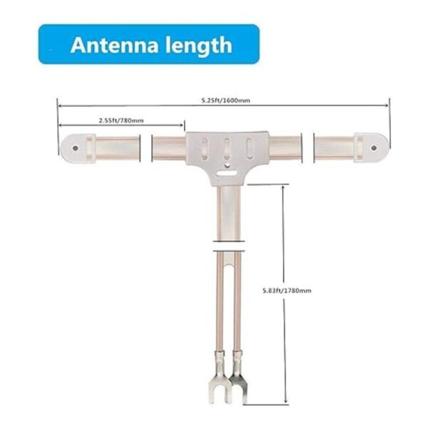 Ancable Antena FM 300 Ohm en forma de T Dipolo Radio Ant_5