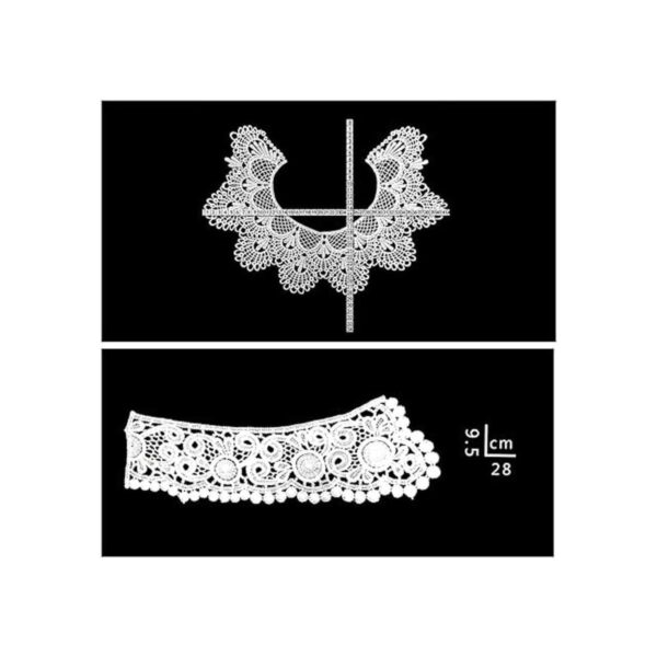 MAMUNU 2 piezas de cuello de encaje blanco cuello de tela