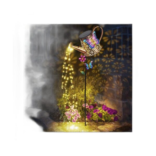 Regadera solar con luces para decoración de jardín al aire_1