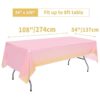 108x54 4 Packs Pink and Gold Disposable Party Tablecloth