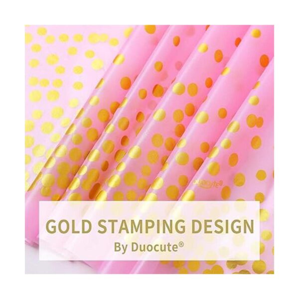 108x54 4 Packs Pink and Gold Disposable Party Tablecloth