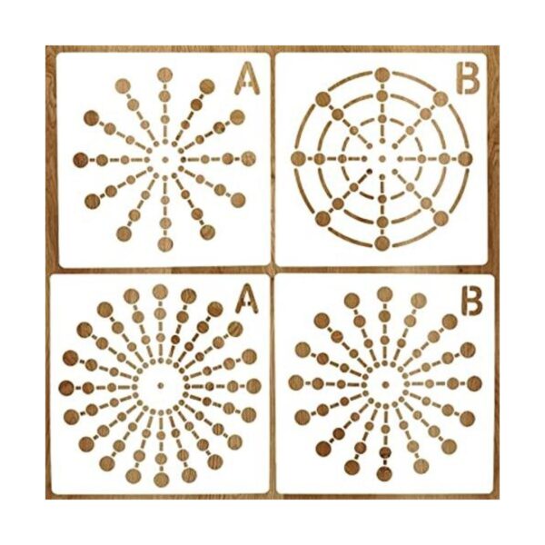 4 plantillas de pintura de mandala con lunares 8121620_1