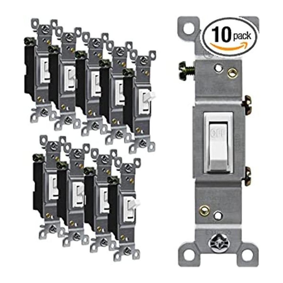 ENERLITES Interruptor de luz de palanca un solo polo 15A