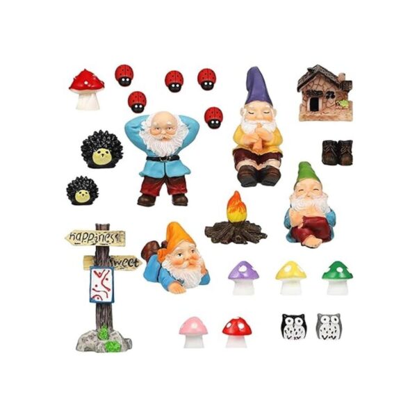 Estatuas de resina de hadas de gnomos en miniatura