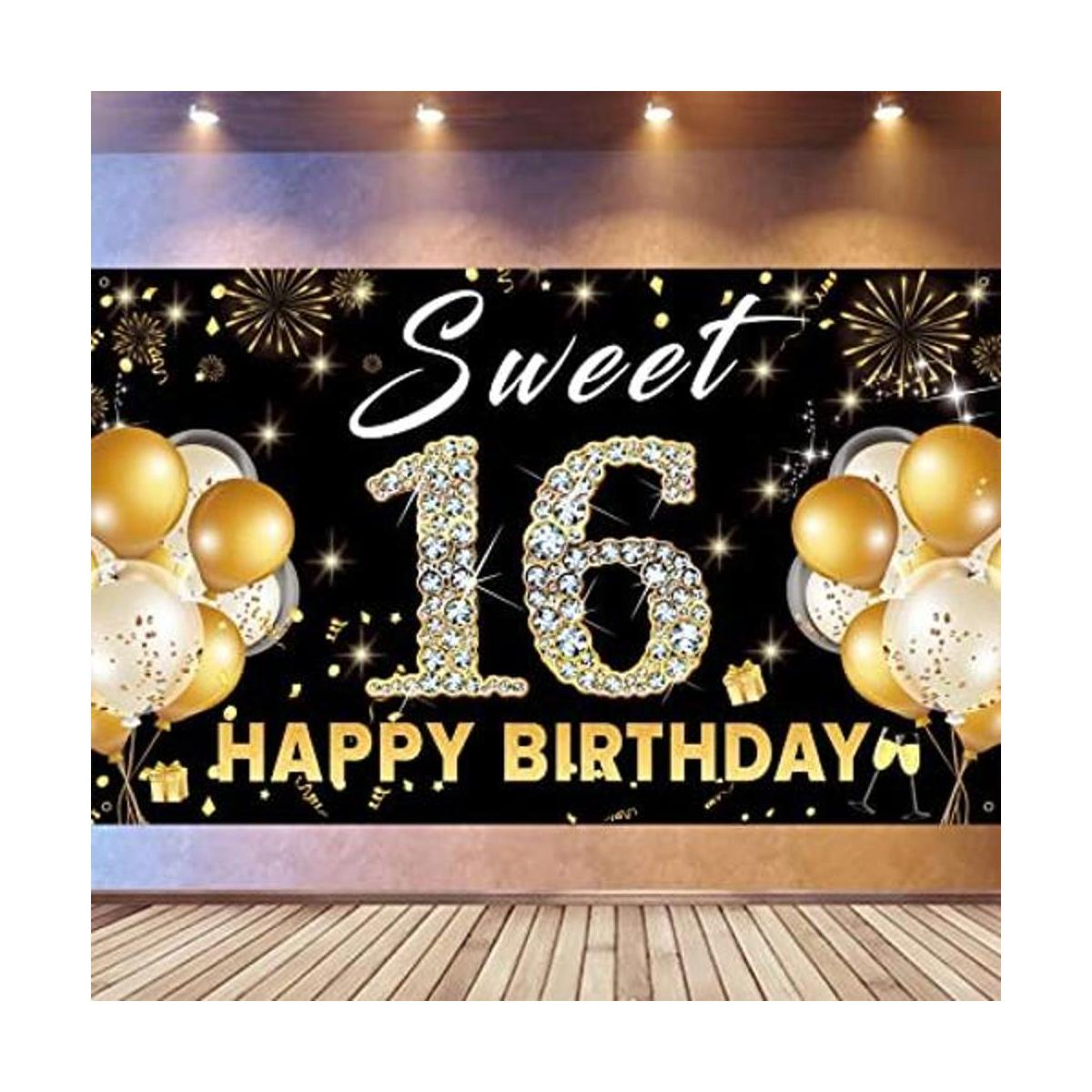 Sweet 16 Telón de fondo para decoración de cumpleaños