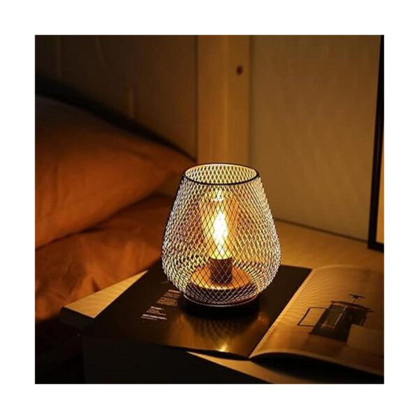 JHY DESIGN Linterna LED de jaula metálica con luz de_2
