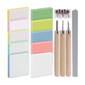 Rustark Kit de bloques de tallado mixto de 14 piezas con
