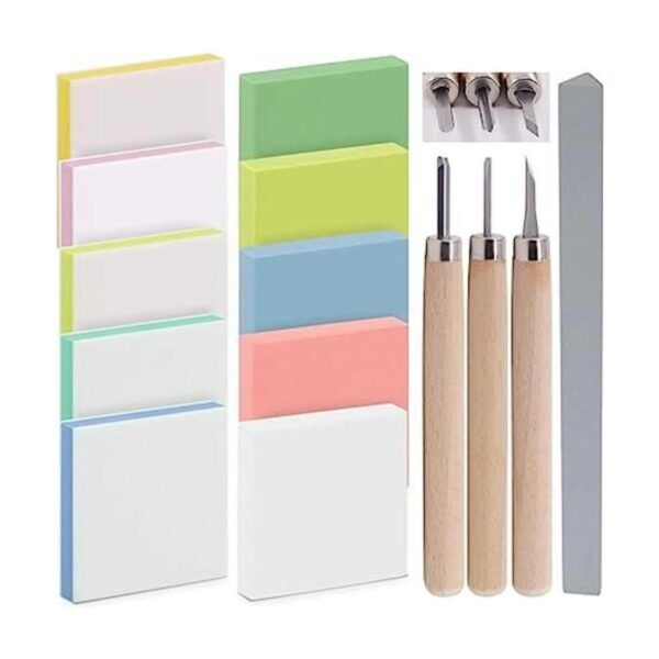 Rustark Kit de bloques de tallado mixto de 14 piezas con