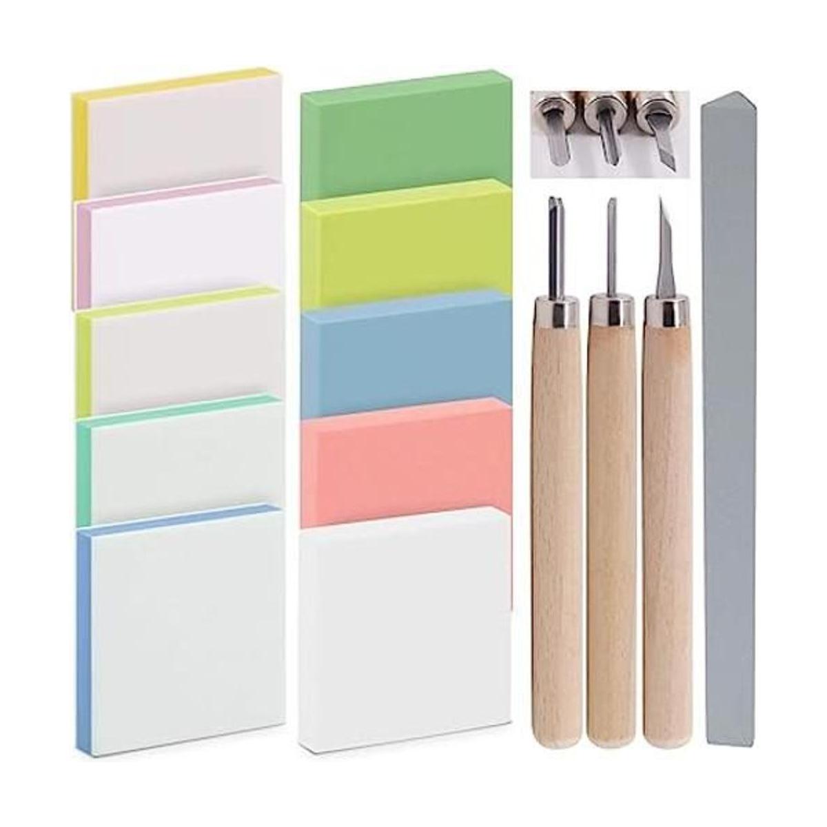 Rustark Kit de bloques de tallado mixto de 14 piezas con