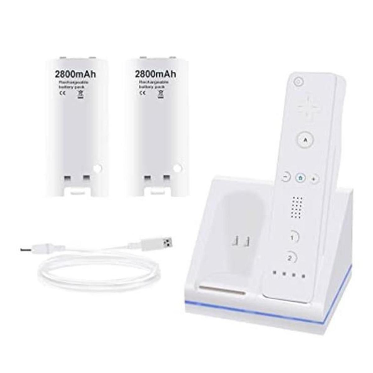 Cargador remoto Wii 2 en 1 estación de carga cargador