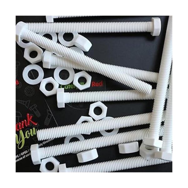 10 tornillos de cabeza hexagonal blanca de polipropileno_6