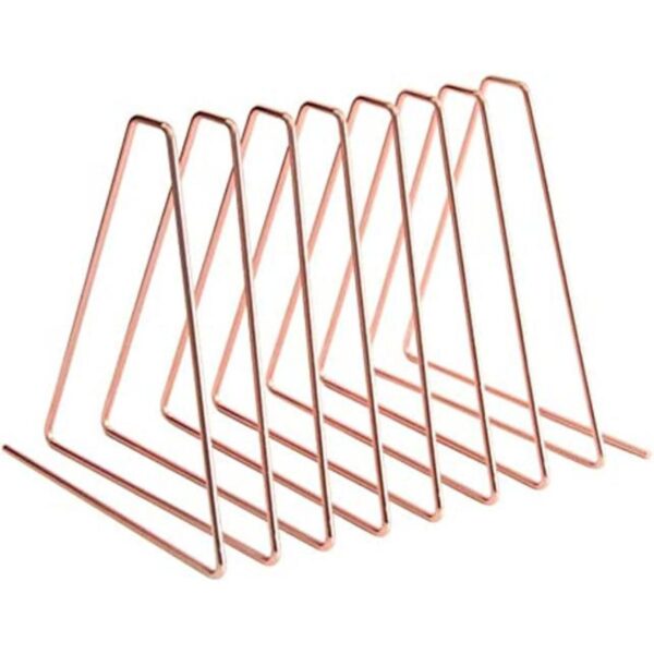 Soporte de libro de metal retráctil de oro rosa triángulo_1