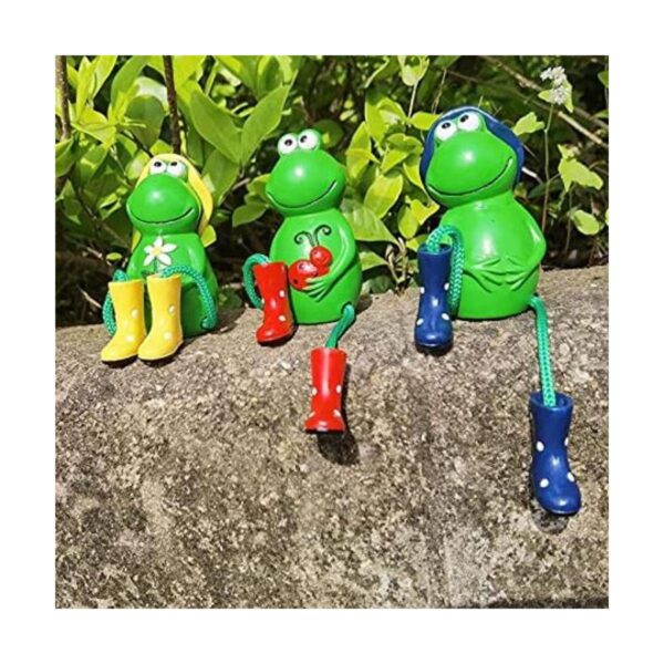 Juego de 3 bonitas figuras de rana para jardín estatuas_1