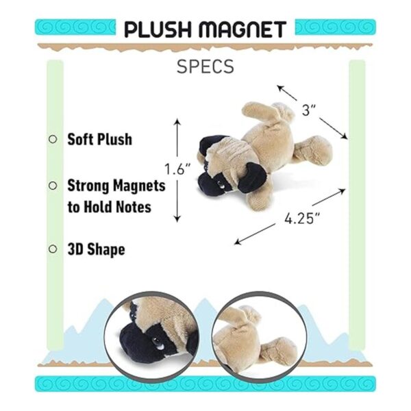 DolliBu Imán para nevera de peluche de perro pug Imán de_2
