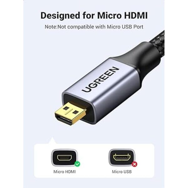 UGREEN Cable micro HDMI a HDMI 4K 60Hz de 6.6 pies_3