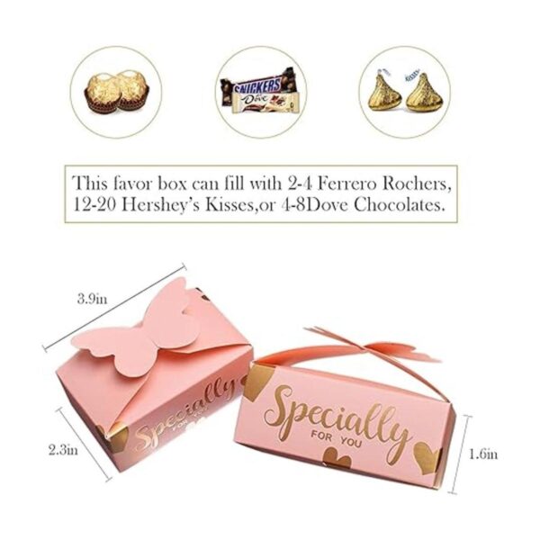 MissNaNa 50 cajas de regalo rosadas para bodas fiestas_2