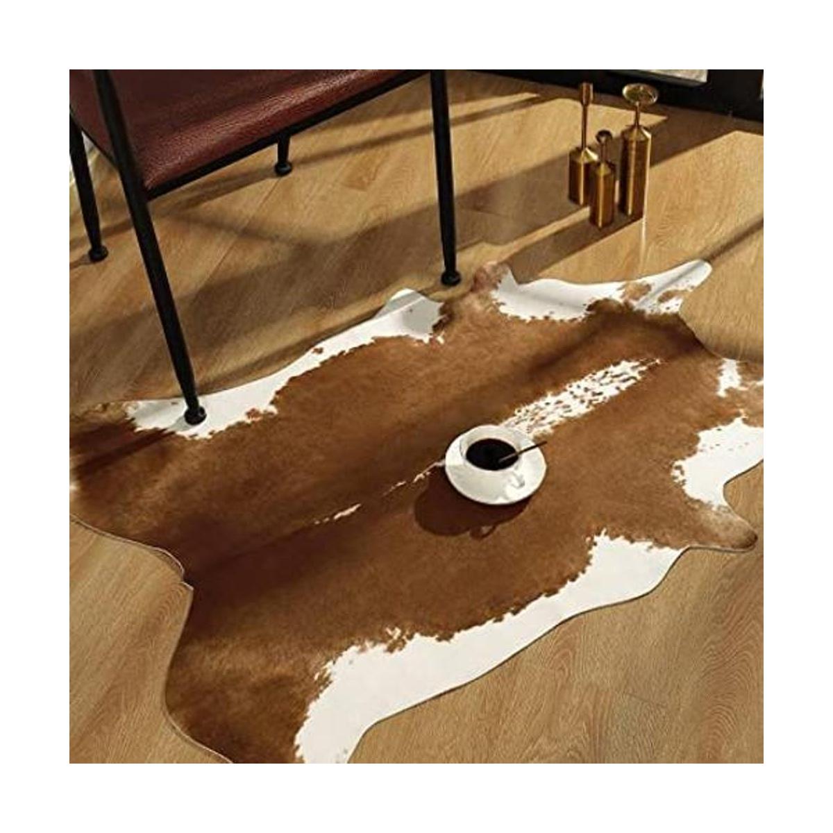 Keeko Alfombra de piel de vacuno marrón 2.3 x 3.6 pies