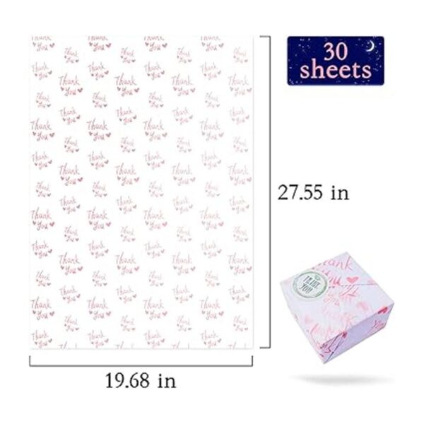 MR FIVE 30 hojas de papel de seda blanco con rosa metálico_4