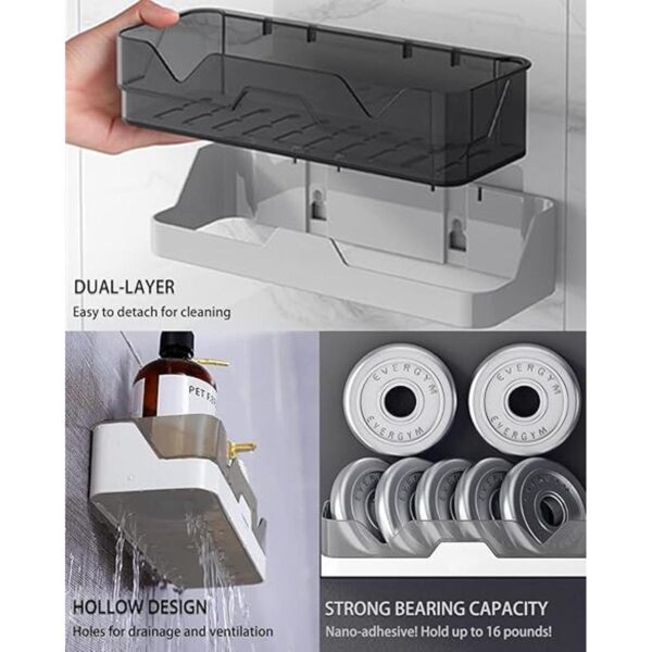 Estante de ducha adhesivo para baño paquete de 2_4