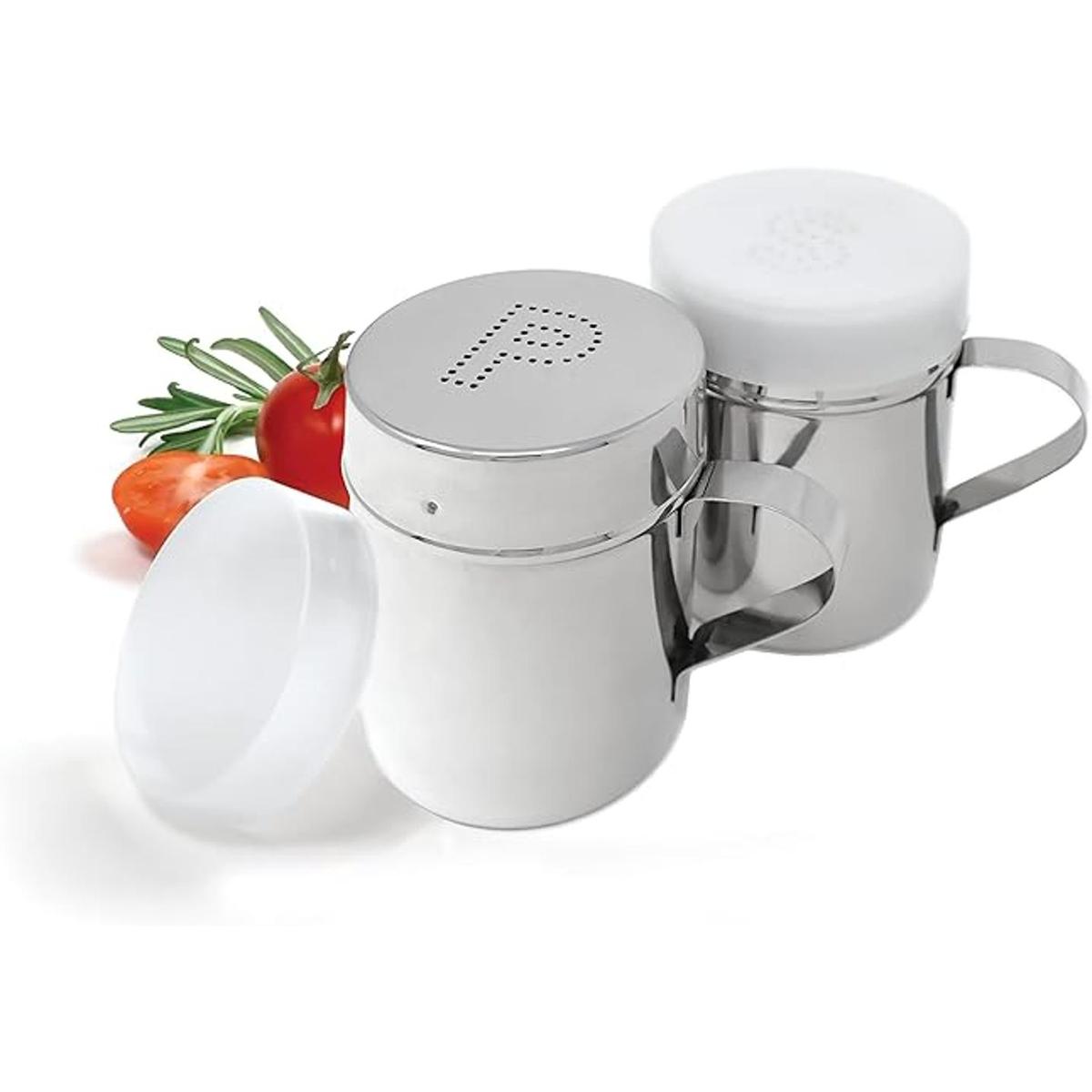 Acero inoxidable rangetop Juego de salero y pimentero