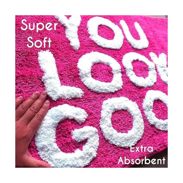 You Look Good Tapete de baño rosa intenso lindo tapete