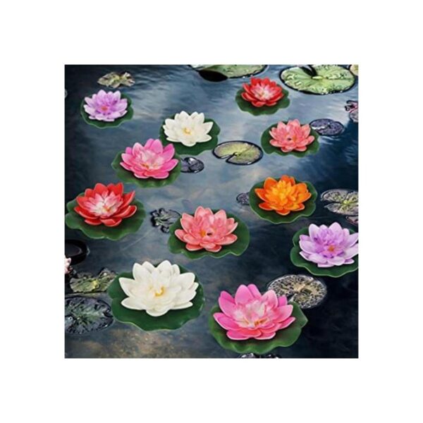 Happy Trees 12 piezas de flor de loto de espuma flotante