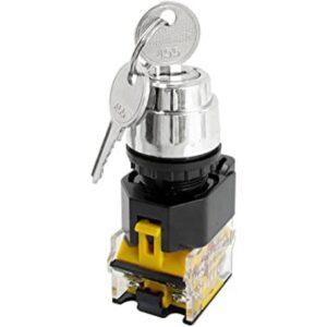 Uxcell 380 V 10 A 22 mm Dia Hilo DPST 2 Posiciones clave_1
