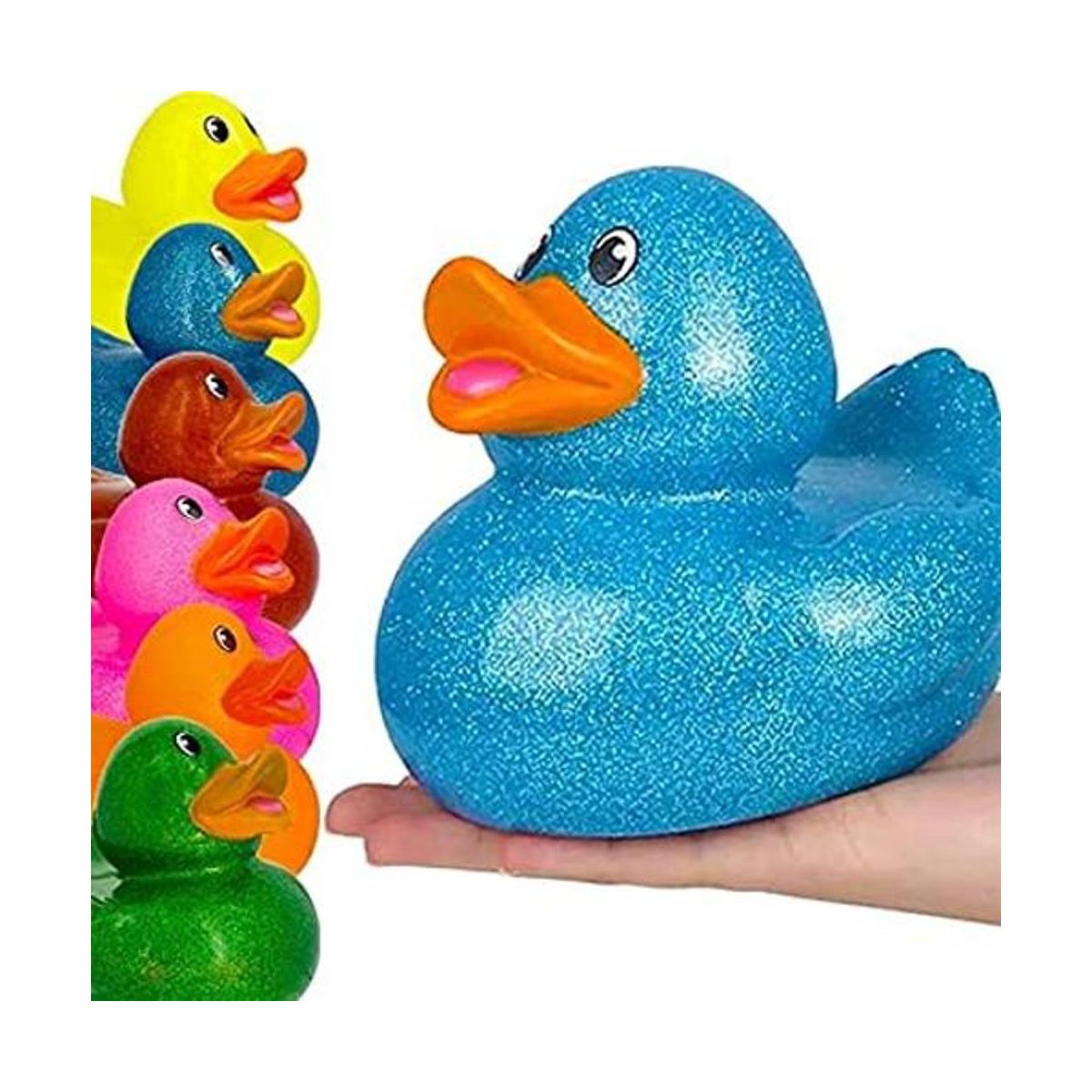 Juguete de pato de goma con purpurina con surtido de