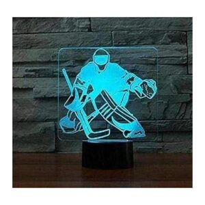 SUPERIORVZND Lámpara nocturna de hockey sobre hielo 3D
