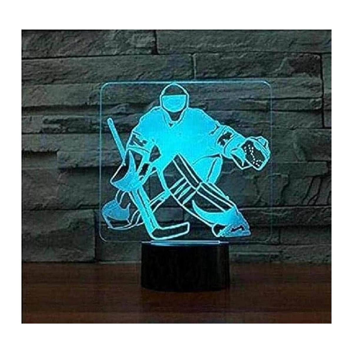 SUPERIORVZND Lámpara nocturna de hockey sobre hielo 3D