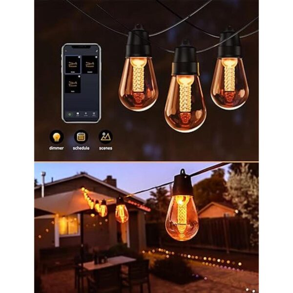 Luces vintage para exteriores con regulador tira de luces_3