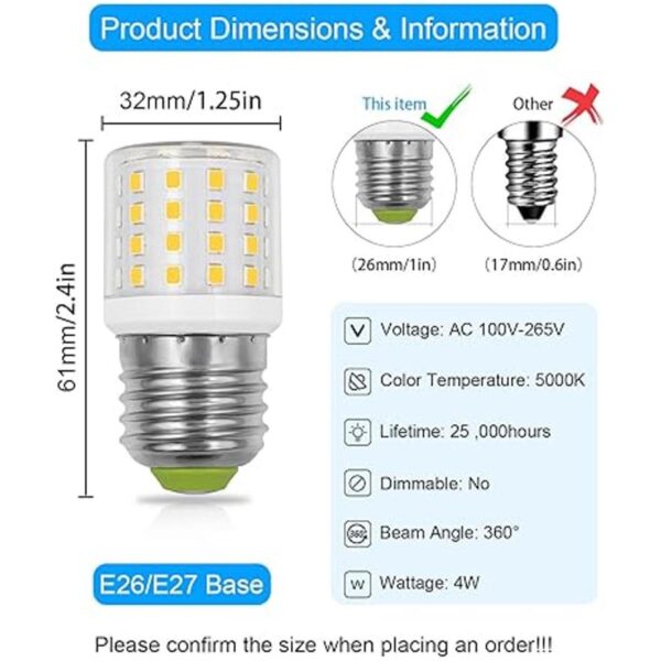 Bombilla LED para refrigerador de 4 W de repuesto AC100265_3