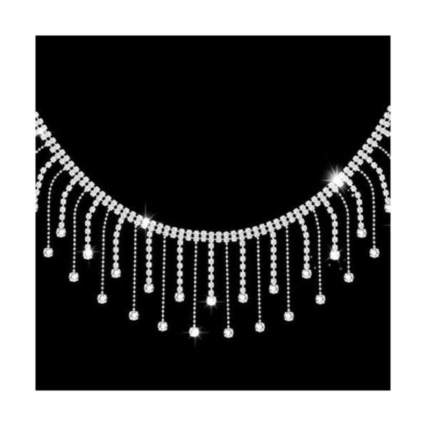 2 yardas de diamantes de imitación con flecos de diamantes
