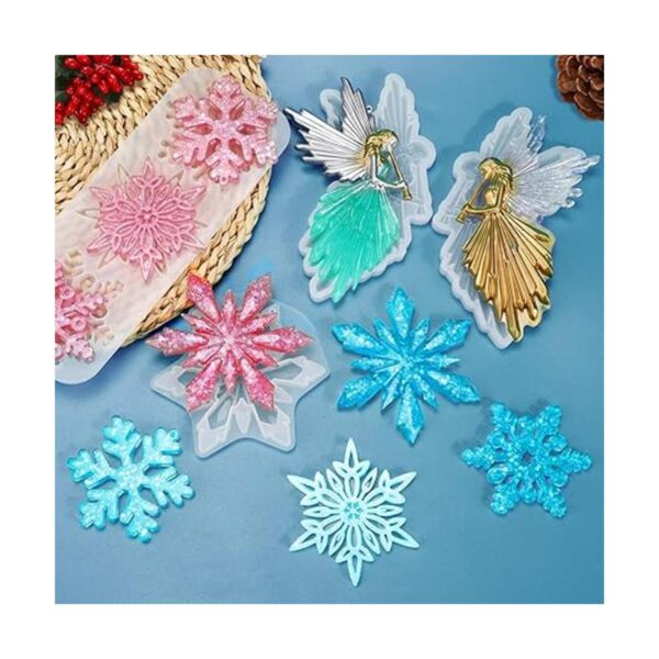 Juome Moldes de resina de Navidad de silicona adornos de