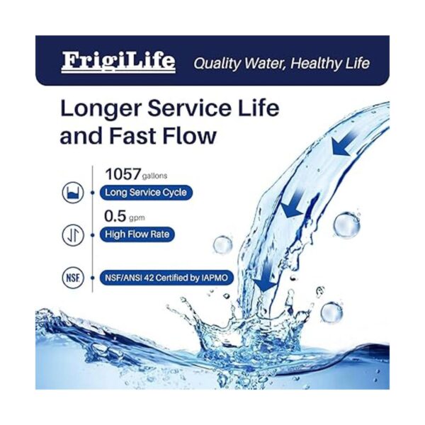 FrigiLife Filtro de agua para RV certificado NSFANSI 42