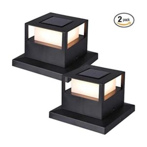 MAGGIFT Paquete de 2 luces solares para postes de 20_1