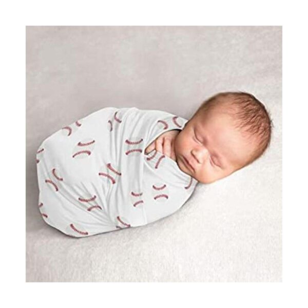 Sweet Jojo Designs Baseball Baby Boy Swaddle Manta de_1