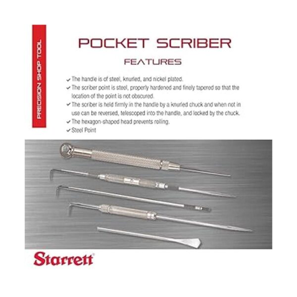 Marcador de bolsillo Starrett 70B con punta acero_2