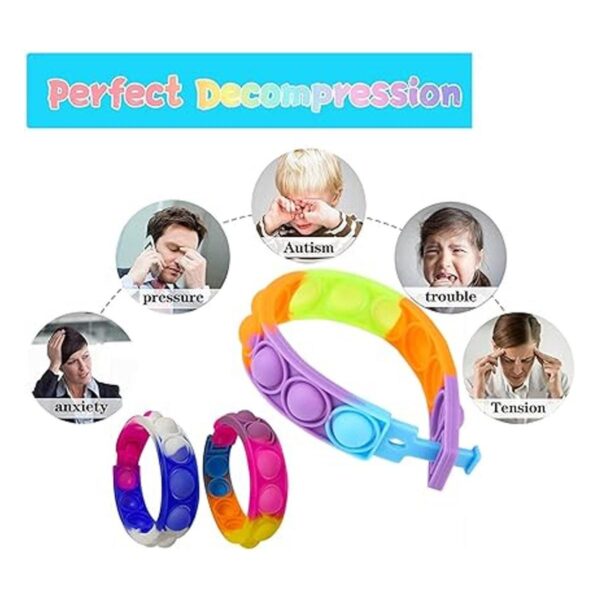 TOMOIN 30 Pcs Pop Fidget Bracelet Wearable Push Pop