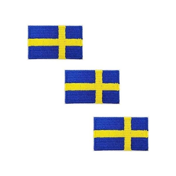 Parche bordado con la bandera de Suecia_1