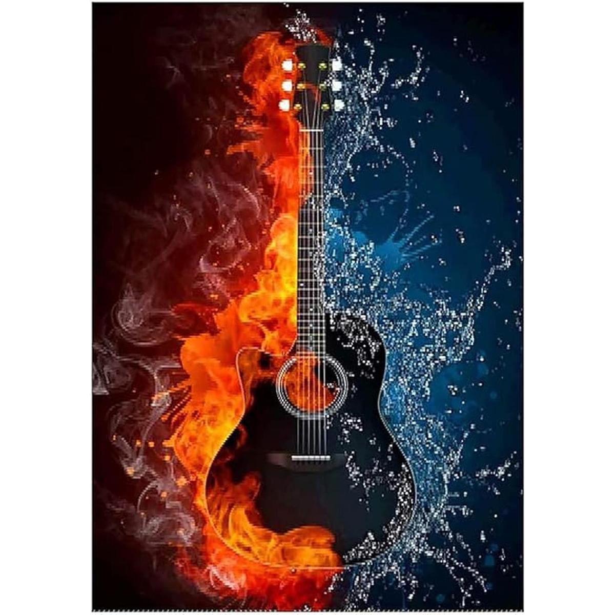Kaliosy Kit de pintura de diamante 5D para guitarra de